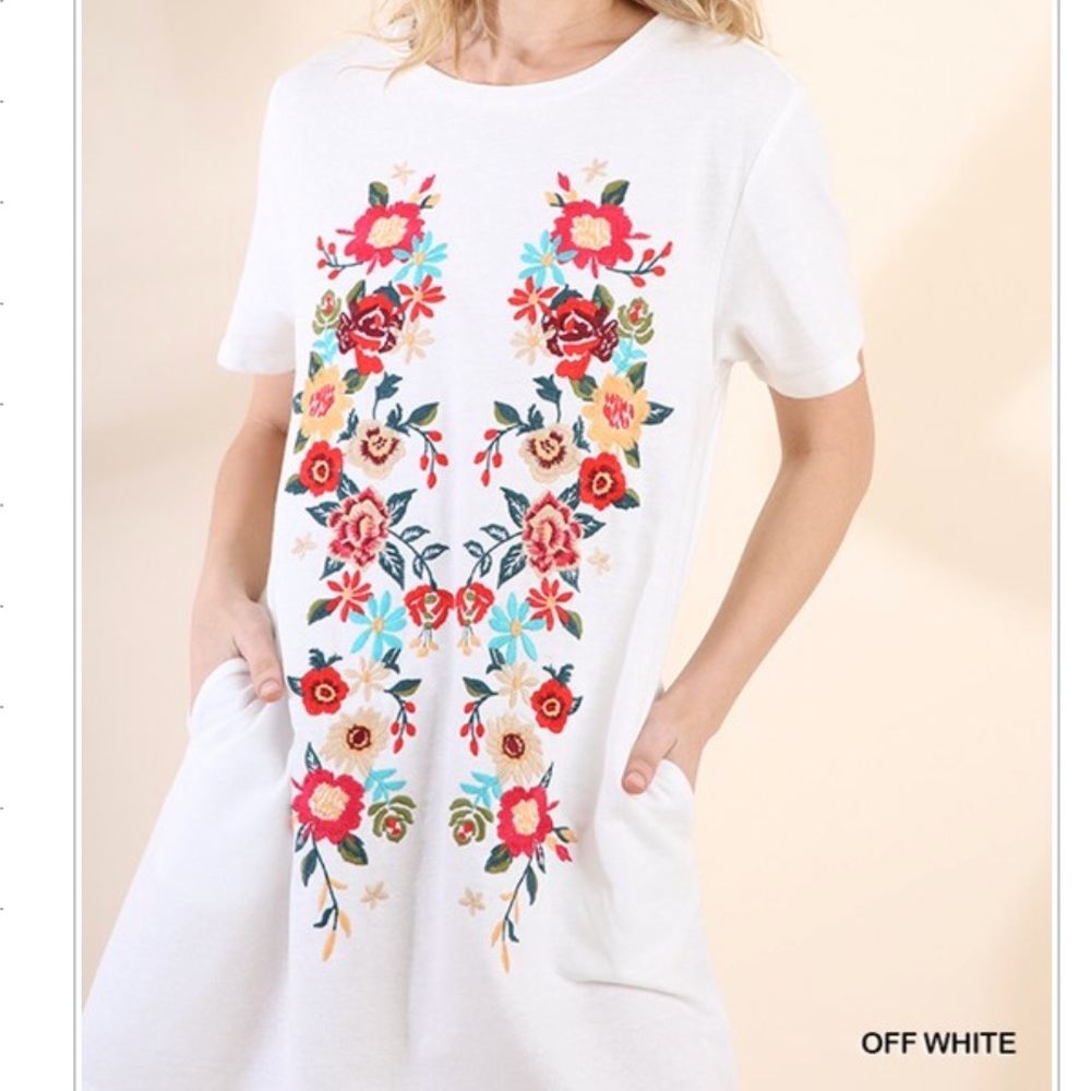 NEW ARRIVAL Embroidered Tee Dress - Picture 5 of 6